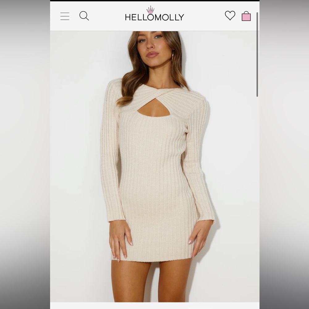 Hello Molly Mini Sweater Dress with Cutout